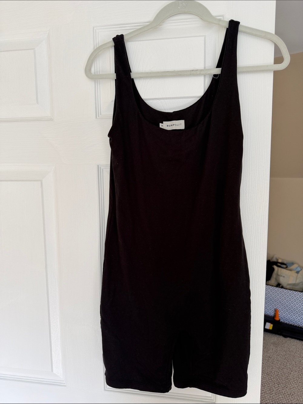 Black Sleeveless Scoop Neck Bodysuit Romper by